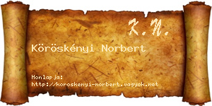 Köröskényi Norbert névjegykártya